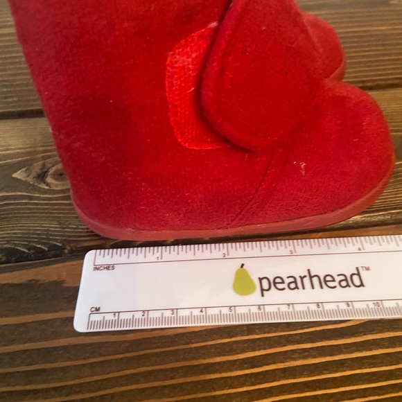 H&M Red Baby Suede Boots Faux Fur Lined NWOT - Picture 6 of 8